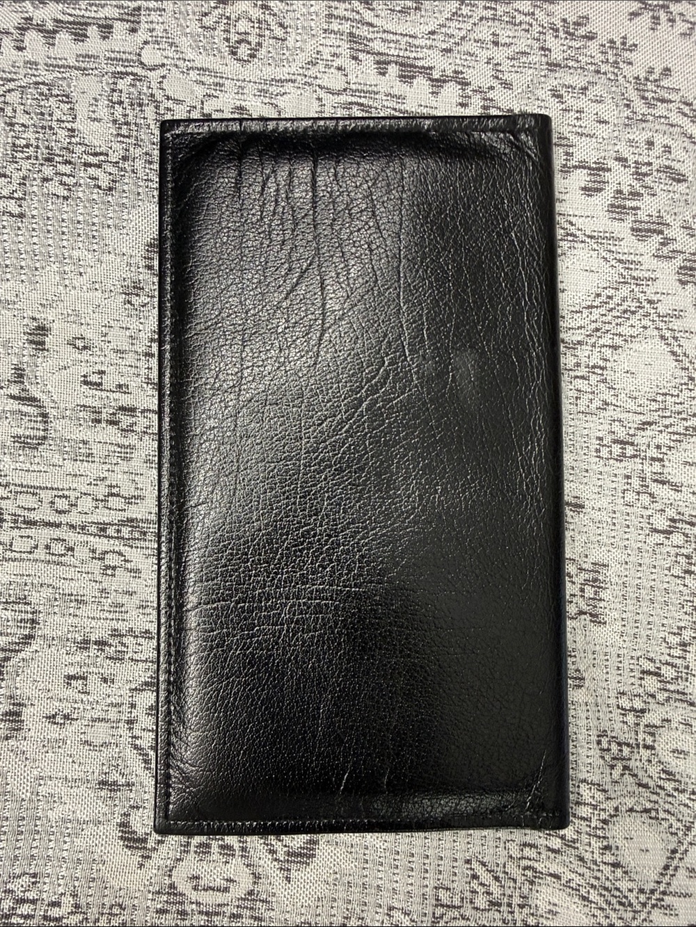 Classic Black Leather Checkbook Style Cover Wallet - 4x 7 - Picture 3 of 3